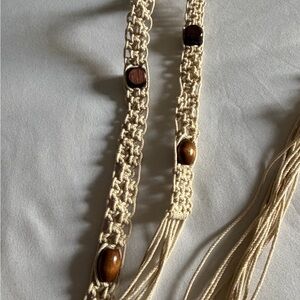 Handmade Macramé Belt with Wooden Accents